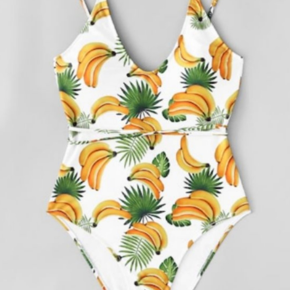 NEW One Piece tropical banana print swimsuit - Picture 2 of 4